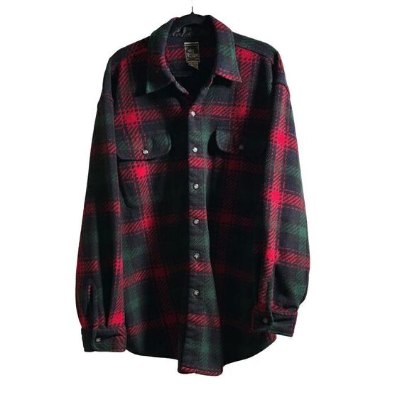 VTG McIntosh Seymour Fleece Shacket Mens XL Oregon Soccer Gear Rugby Plaid Red - Picture 1 of 6